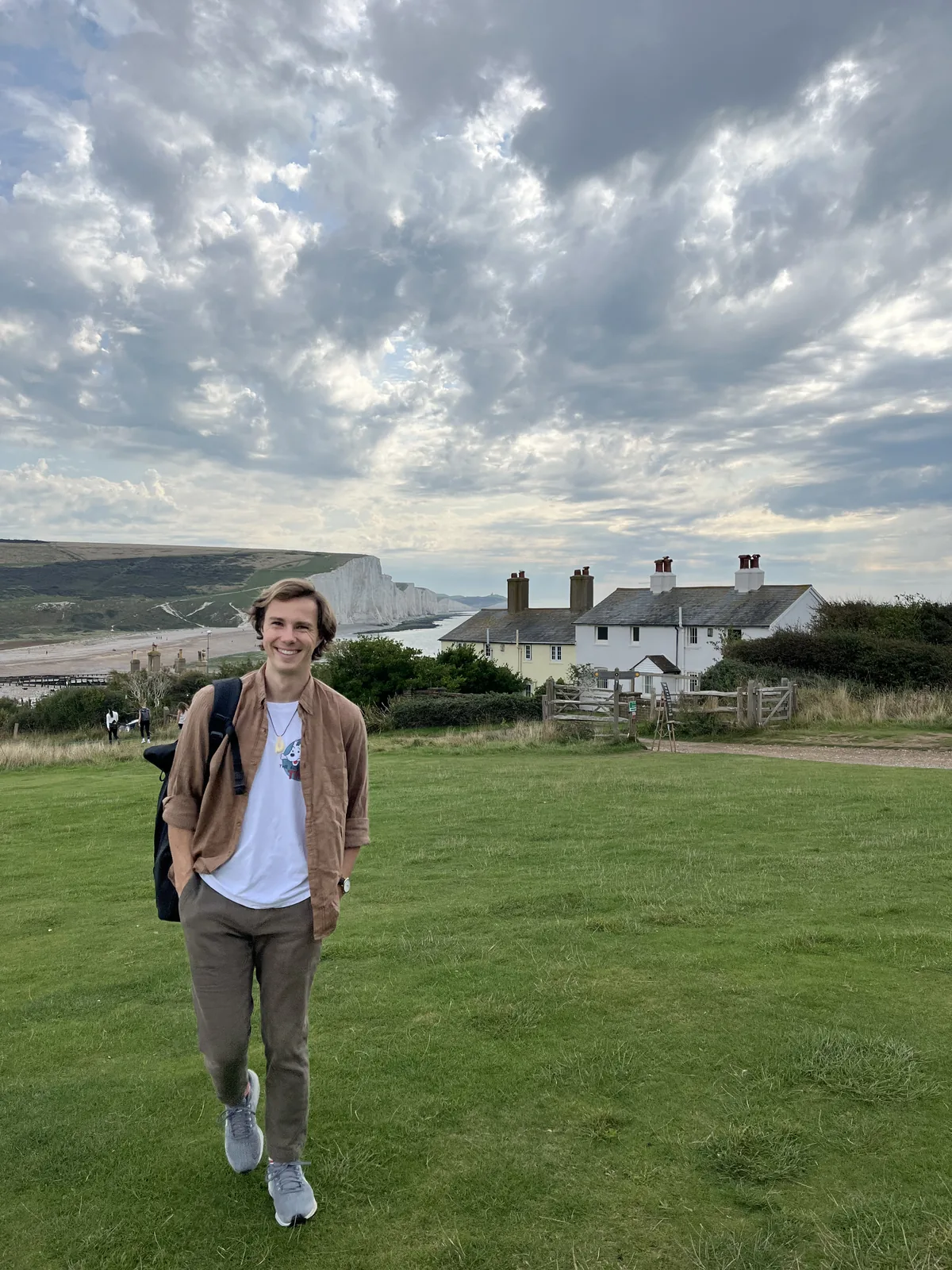 Sam walking along the Seven Sisters cliffs in East Sussex
